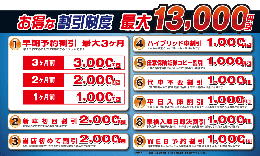 9種類の割引!
